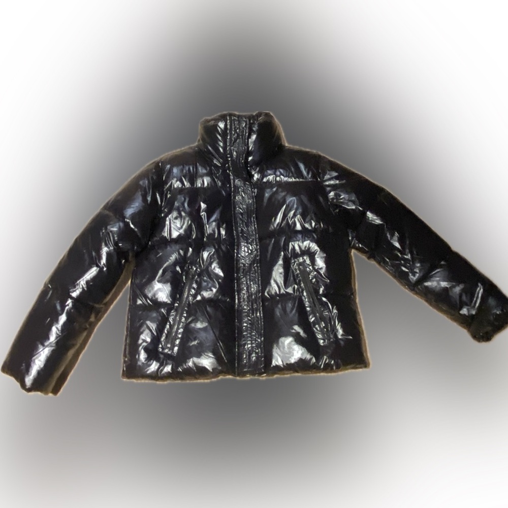 ASOS black crop puffer coat size 6